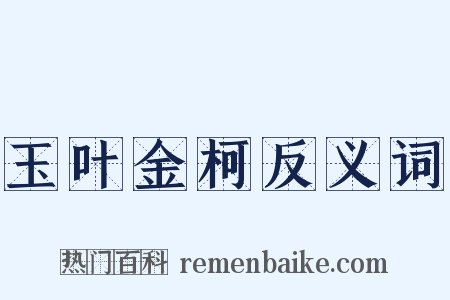 玉叶金柯反义词是什么意思的图片